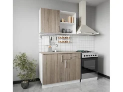 Cozinha Liz haaus, Carvalho Sonoma Escuro/Branco, L 100 cm