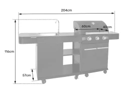 Cozinha Modular exterior FYRA - 3 queimadores