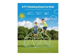 Cúpula de Escalada SucceBuy Geométrica 183 cm, Gaiola para Escalar com Grande Capacidade de Carga de 270 kg, Gaiola para Esquilos Sólida, Área de Recreio Externa