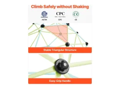 Cúpula de Escalada SucceBuy Geométrica 183 cm, Gaiola para Escalar com Grande Capacidade de Carga de 270 kg, Gaiola para Esquilos Sólida, Área de Recreio Externa