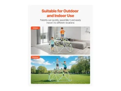 Cúpula de Escalada SucceBuy Geométrica 183 cm, Gaiola para Escalar com Grande Capacidade de Carga de 270 kg, Gaiola para Esquilos Sólida, Área de Recreio Externa