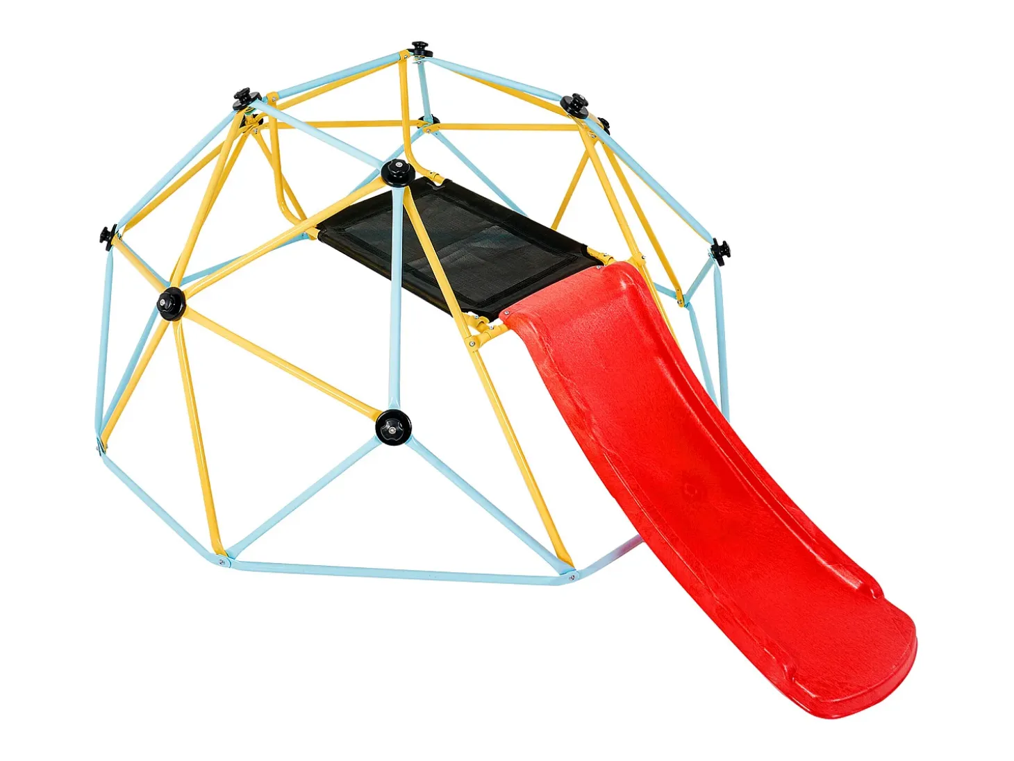 Cúpula de Escalada SucceBuy, 2,4 m com Escorregador, Escalador com Cúpula Geométrica, Sala de Juegos para Crianças de 3 a 9 Anos