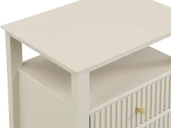 Criado-mudo com 2 gavetas e 1 prateleira em MDF bege - NIRIVA