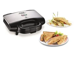 Croque-monsieur Tefal SM155212 ultracompacto 700W inox antiaderente com pega termorresistente e bloqueio de segurança