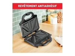 Croque-monsieur Tefal SM155212 ultracompacto 700W inox antiaderente com pega termorresistente e bloqueio de segurança