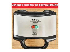 Croque-monsieur Tefal SM155212 ultracompacto 700W inox antiaderente com pega termorresistente e bloqueio de segurança