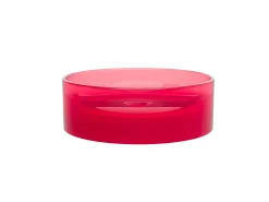 Cuba de pousar redonda translúcida em resina - 40 cm - Vermelho - SPAVO
