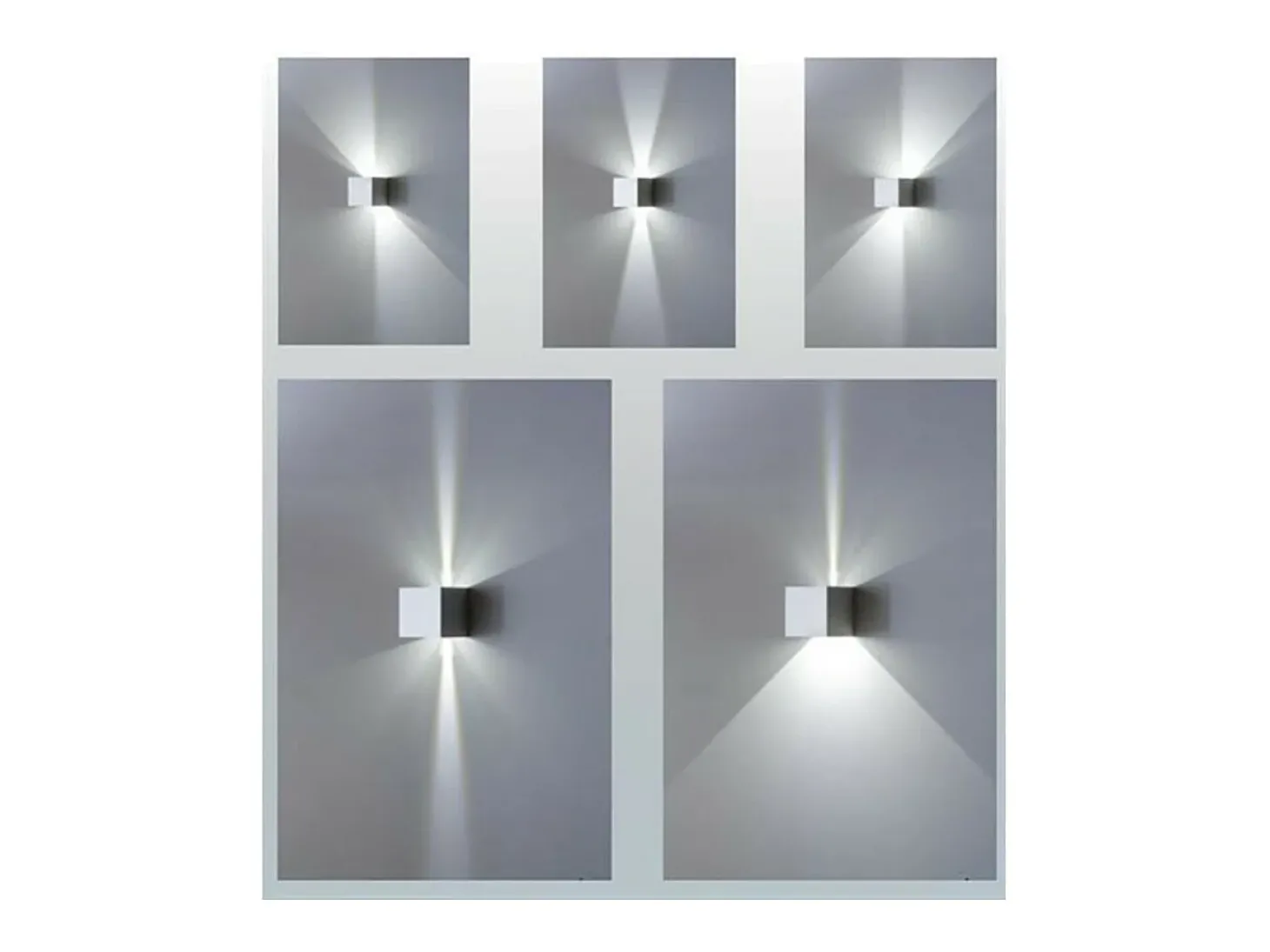 Cubetto IP54 Candeeiro de parede LED 6,5W com aletas ajustáveis ​​Cinza escuro