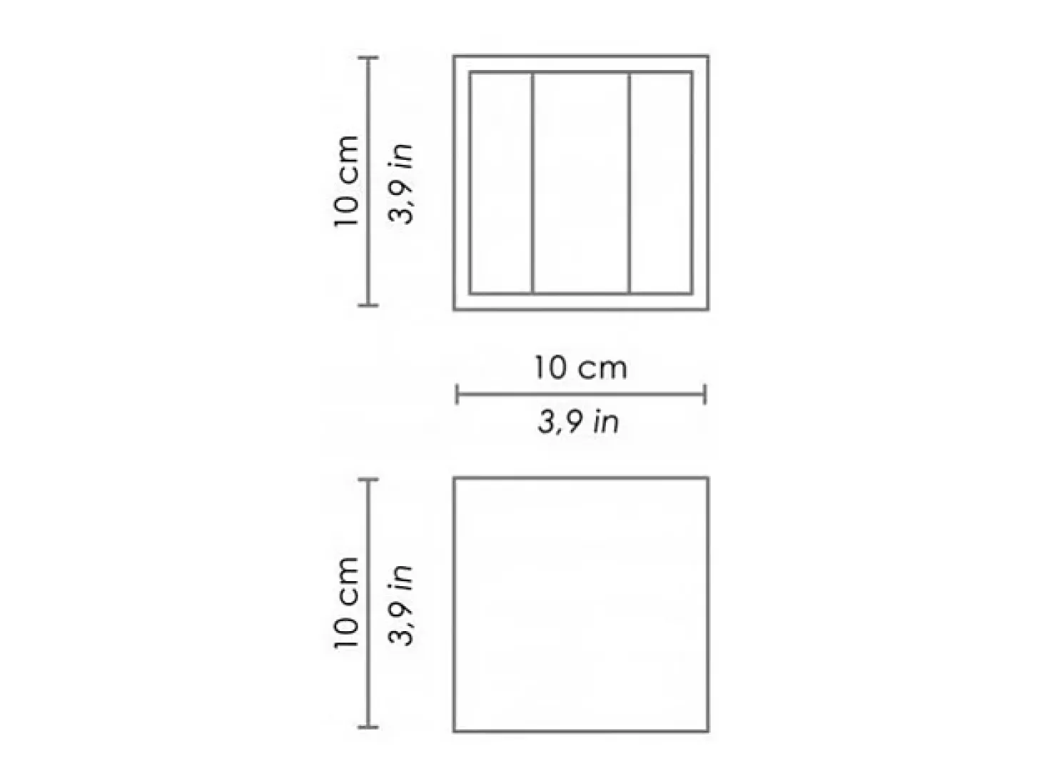 Cubetto IP54 Candeeiro de parede LED 6,5W com aletas ajustáveis ​​Cinza escuro