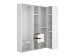 Dda grande roupeiro, mobiliário de quarto, roupeiro, roupeiro, 183x85 h205 cm, branco e carvalho