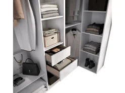 Dda grande roupeiro, mobiliário de quarto, roupeiro, roupeiro, 183x85 h205 cm, branco e carvalho