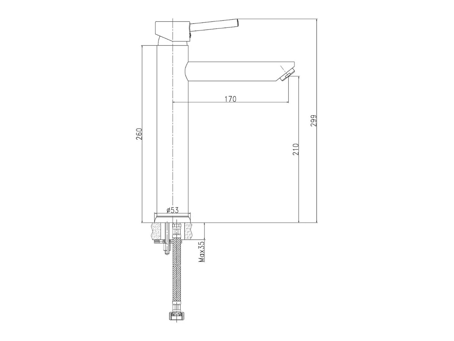 Deco Torneira para lavatório alto branco Essebagno