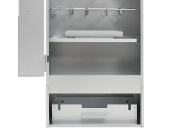 Defumador BBQ c/ aparas madeira 44,5x29x110 cm aço galvanizado