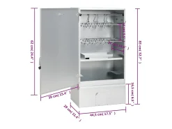 Defumador com mesa aço galvanizado