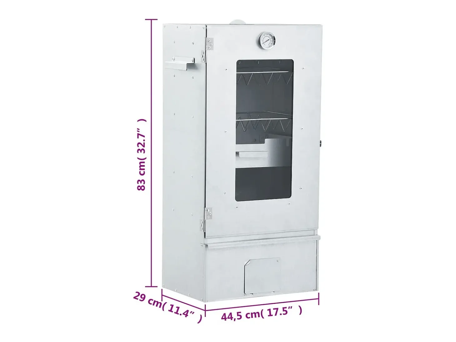 Defumador p/ churrasqueira c/ gerador fumo frio aço galvanizado