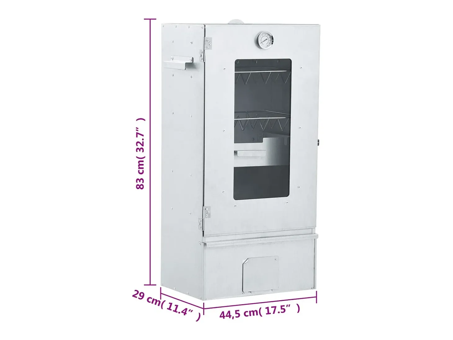 Defumador p/ churrasqueira c/ gerador fumo frio aço galvanizado