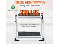 Degrau-Escada SucceBuy 2 Degraus Dobrável 3 Alturas Ajustáveis Carga Máxima 150 kg - Seguro e Estável para Trabalhos em Altura