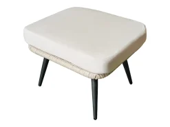 Descanso de pés exterior com almofada bege BELLAVISTA - Confortável e elegante para jardim e terraço