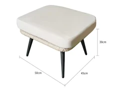 Descanso de pés exterior com almofada bege BELLAVISTA - Confortável e elegante para jardim e terraço