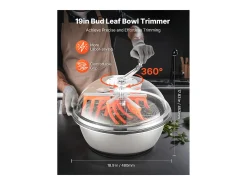 Desfolhador Manual SucceBuy 49 cm Cortador de Brotos Lâmina de Aço Inoxidável, Tigela de Corte Hidropônico Úmido e Seco, Corte Rotativo Torcido