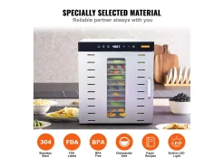 Desidratador SucceBuy Desidratador Alimentar com 10 Pratos, Secador de Frutas Secas em Aço Inoxydável de 1000 W