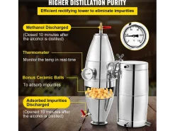 Destilador de Álcool SucceBuy 70L, Alambique Moonshine, Caldeira de Vinho para uso Doméstico
