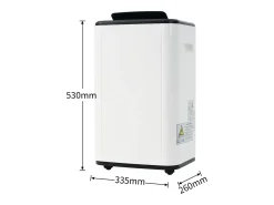 Desumidificador de 25 litros com secador de roupa - Visor LED - Branco e Preto