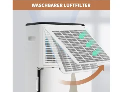 Desumidificador de 25 litros com secador de roupa - Visor LED - Branco e Preto