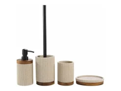 Dispensador de Sabonete "Niagara" 17cm Natural em Acácia Moderno e Prático