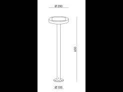 Dissuasor de solo LED antracite solar Nap 2,2w operado por bateria IP54 h. 65cm