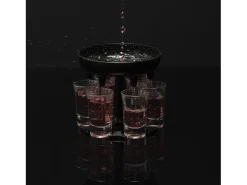 Distribuidor de 6 copos de shot preto 13cm