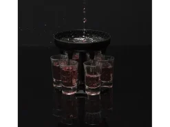 Distribuidor de 6 copos de shot preto 13cm