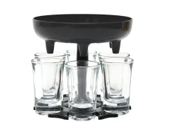 Distribuidor de 6 copos de shot preto 13cm
