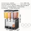 Distribuidor de Bebidas Comerciais SucceBuy 10 L x 3 Reservatórios Distribuidor de Bebidas Geladas e Sucos Frios