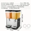 Distribuidor de Bebidas Comercial SucceBuy 18L x 2 Reservatórios, 370W, Distribuidor de Bebidas Frias para Festas