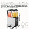 Distribuidor de Bebidas Comerciais SucceBuy 12 L x 2 Reservatórios, Distribuidor de Bebidas Geladas e Sucos Frios