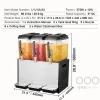 Distribuidor de Bebidas Comerciais SucceBuy 12 L x 3 Reservatórios, Distribuidor de Bebidas Geladas e Sucos Frios