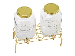 Distribuidor de Bebidas SucceBuy, Capacidade de 8 L, 2 Unidades, Fonte de Água em Vidro, Distribuição de Água, Sumo, Limonada, Chá Gelado, para Café