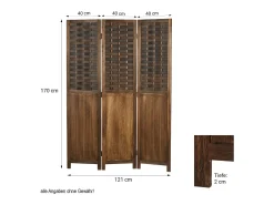Divisor de ambiente 120x170x2 cm castanho Paravent