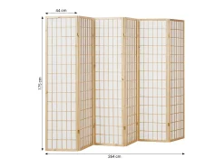Divisor de ambiente 175x264x2.2 cm castanho claro Shoji