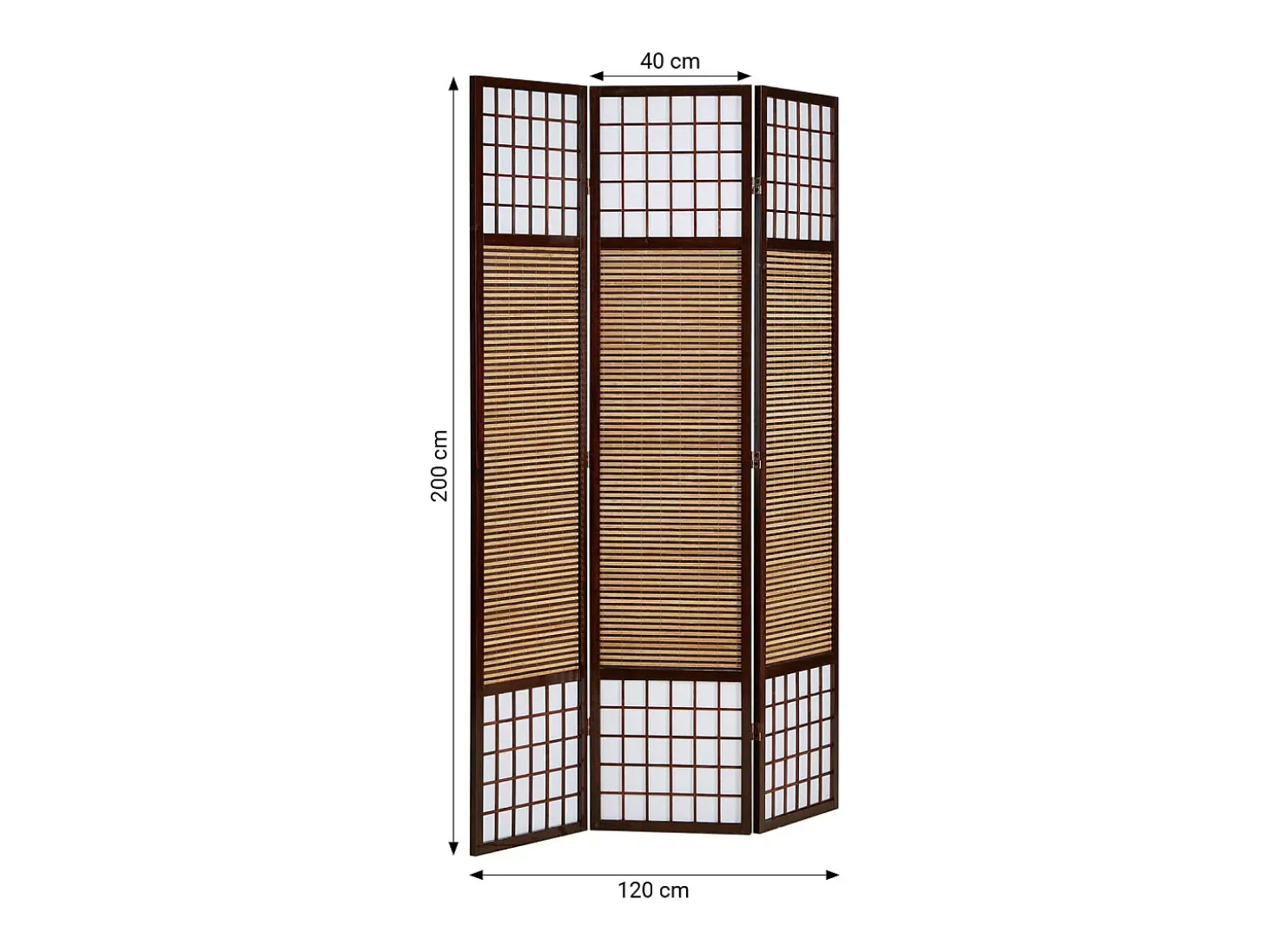 Divisor de ambiente 120x200x1.8 cm castanho Shoji