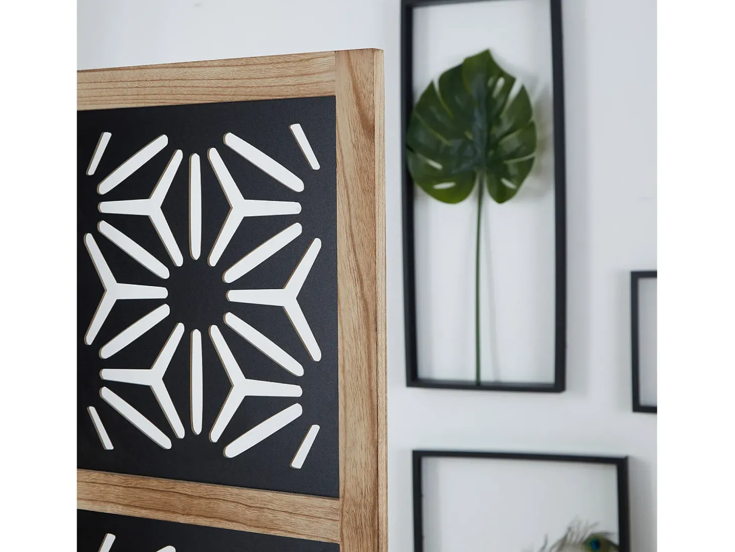Divisor de ambiente 170x120x2 cm natural preto