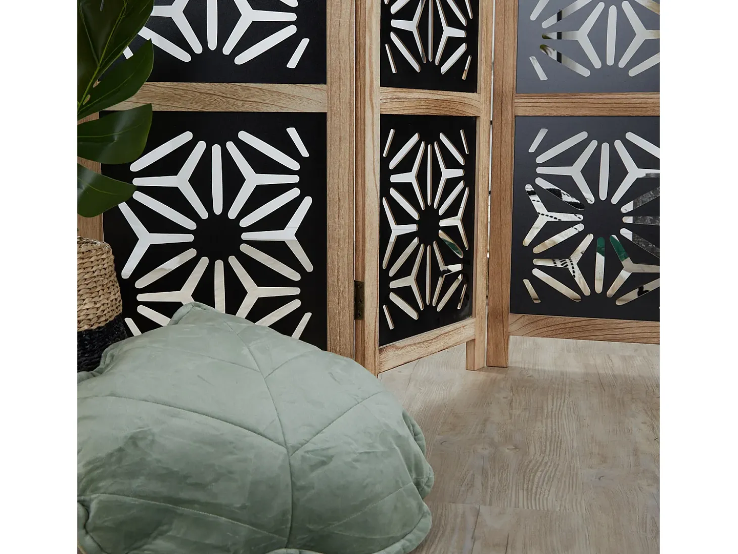 Divisor de ambiente 170x120x2 cm natural preto