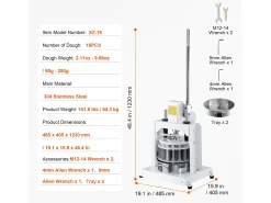 Divisor SucceBuy de Massa Manual, 18 Peças, Corta-Massa, Ideal para a Fabricação de Pão de Padaria