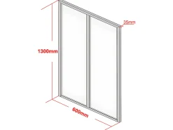 Divisória atelier alumínio termolacado 60x130 branco BAYVIEW