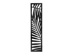 Divisória de ambiente de madeira com 3 painéis Akira Black para sala de estar e quarto