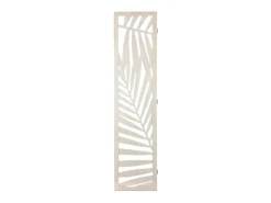 Divisória de ambiente de madeira Akira White com 3 painéis para quarto e sala de estar