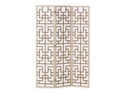 Divisória de ambiente 170x120x2,0 cm Natural/Branco/Marrom Shoji 3 painéis