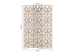 Divisória de ambiente 170x120x2,0 cm Natural/Branco/Marrom Shoji 3 painéis