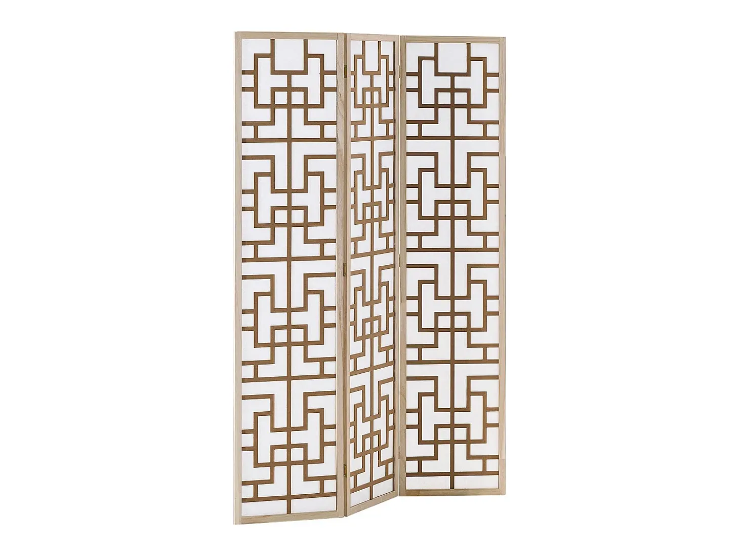 Divisória de ambiente 170x120x2,0 cm Natural/Branco/Marrom Shoji 3 painéis